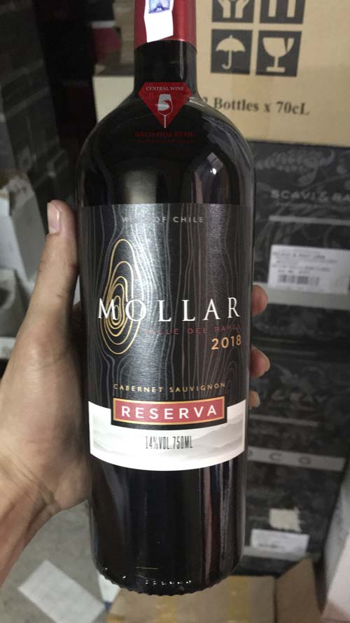Chai rượu Mollar Resera Cabernet Sauvignon được Bách Hóa Rượu nhập khẩu trực tiếp